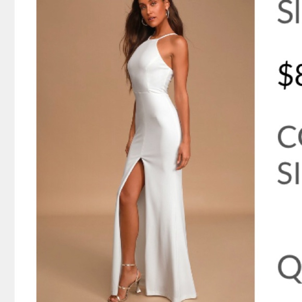 White Sleeveless Mermaid Maxi Dress